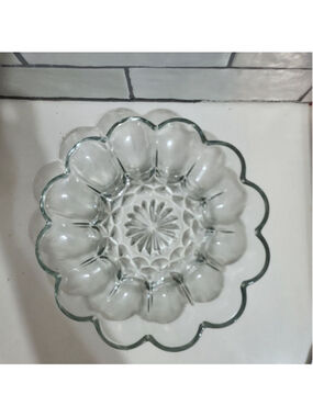 Anchor Hocking Clear Glass Deviled Egg Plate